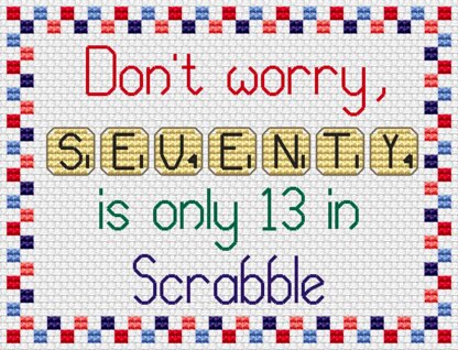 Scrabble 70 Cross Stitch PDF Pattern