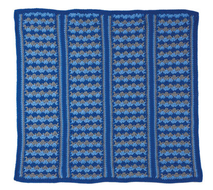 Stormy Blue Stocking Block Blanket Square For Stocking in Caron United - Downloadable PDF