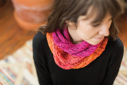 Talinum Lace Cowl in SweetGeorgia Party of Five Gradient Mini-Skein Sets - Downloadable PDF