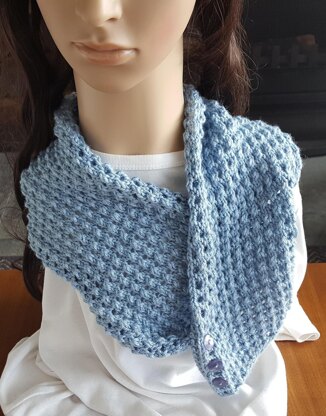 Nina - lace stitch buttoned neck scarf