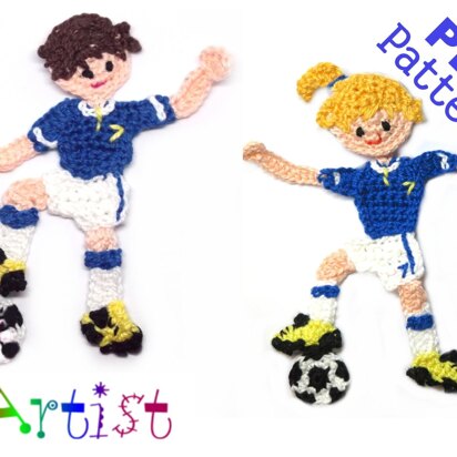 Crochet applique Soccer Player