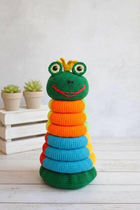 Stacking rings multi-color frog