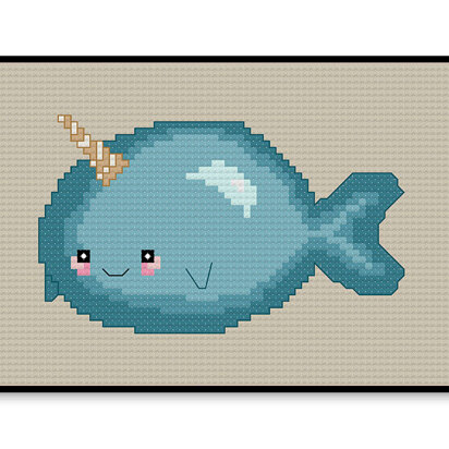 Narwhal Kawaii - PDF Cross Stitch Pattern