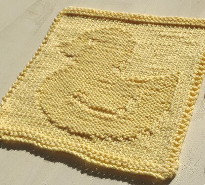 Duck knit/purl face cloth square
