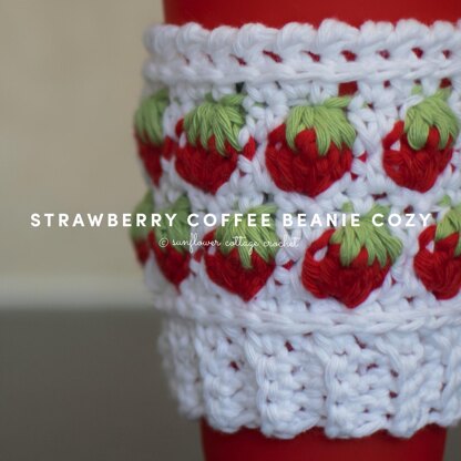 Strawberry Coffee Beanie Cozy
