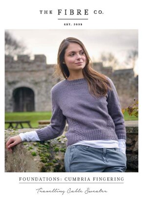 Travelling Cable Sweater in The Fibre Co. Cumbria Fingering - Downloadable PDF