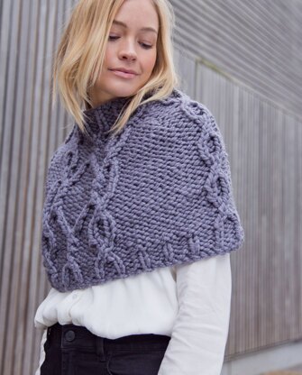 Ebba Cable Cape - Knitting Pattern For Women in MillaMia Naturally Soft Super Chunky