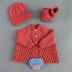 JJ 16 inch chest Cardigan, Hat & Booties Baby knitting pattern Newborn