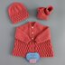 JJ 16 inch chest Cardigan, Hat & Booties Baby knitting pattern Newborn