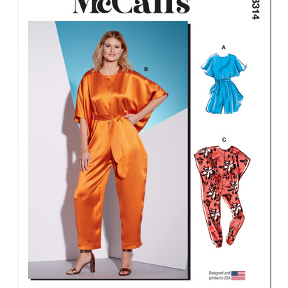 McCall's Misses' Romper, Jumpsuits and Sash M8314 - Sewing Pattern