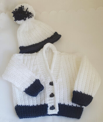 Baby Cardigan and Hat