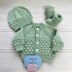 Annabeth Cardigan, Hat & Booties, 16-20 inch chest 0-12mths