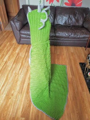 Hooded Triceratops Dinosaur Blanket Crochet Pattern