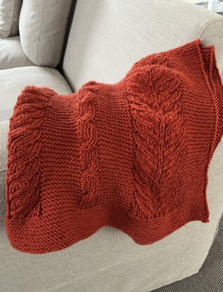 Reversible Cable and Lace Baby Blanket BJ87
