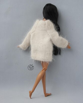 Sweater for 12" dolls knitted flat