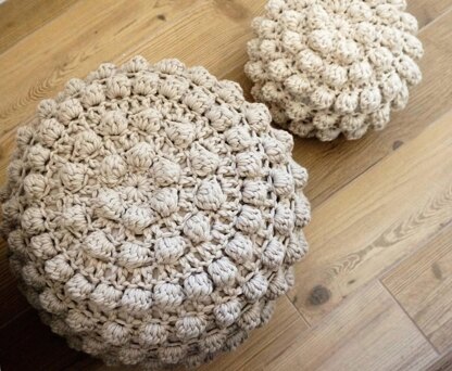 VIDEO TUTORIAL 4 Knitted & Crochet Pouf Floor cushion Patterns, Crochet Pattern, Knit Pattern