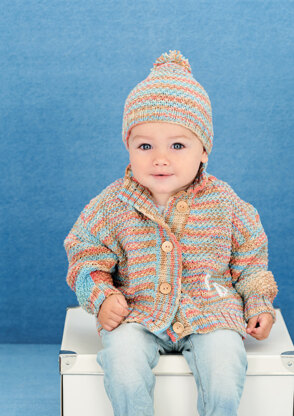 Jacket and Hat in Rico Baby Cotton Soft Prints DK and Soft DK - 398 - Downloadable PDF