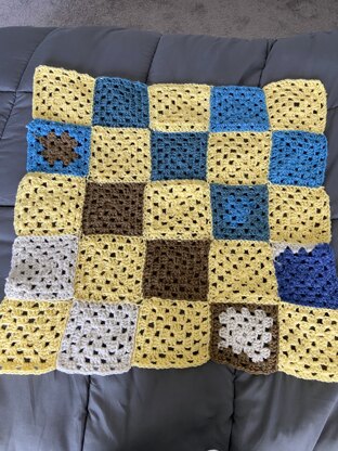 Granny square throw