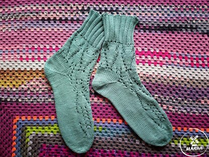 Turquoise Leaf Socks