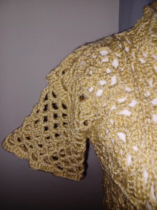 GOLDEN ROSE CROCHET LACE BLOUSE