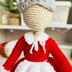 Crochet doll clothes, pattern, doll clothes, amigurumi doll outfit, Santa and Mrs Claus outfits