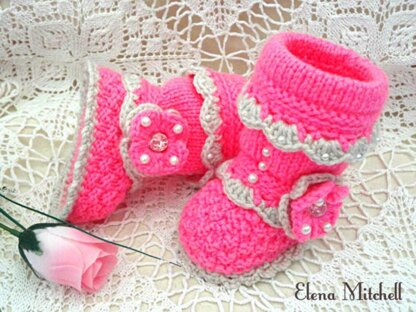 Knitting PATTERN Baby Girl  Baby Shoes Elsa