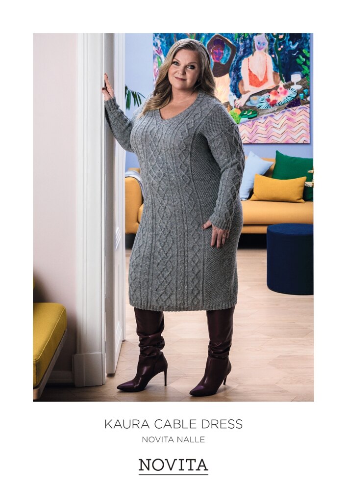Kaura Cable Dress in Novita Nalle - Downloadable PDF | LoveCrafts