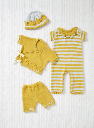 Baby Play Suit, Cardigan, Sweater, Hat and Shorts in King Cole Cottonsoft - 6022 - Leaflet