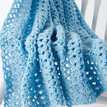 Cluster Waves Crochet Baby Blanket in Caron One Pound - Downloadable PDF