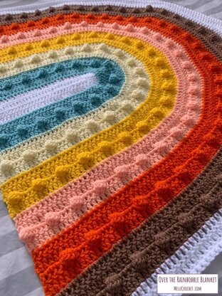 Over the Rainbobble Blanket pattern by Melu Crochet