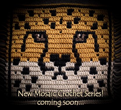 Animal Eyes Mosaic Crochet square - Cheetah