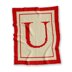 C2C Crochet Pattern Letter U Blanket Baby Shower Stroller Red Cream Name Throw