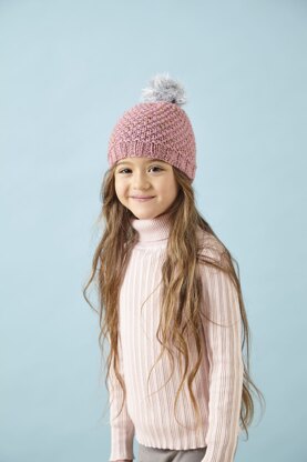 Children's Hats in King Cole Fashion Aran & Luxury Fur - 5100pdf - Downloadable PDF