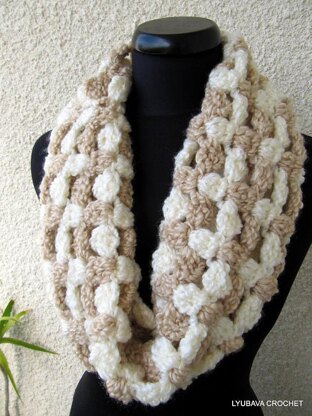 Elegant Beige Cowl With Flower