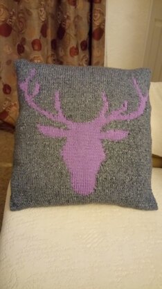 Stag head cushion cover