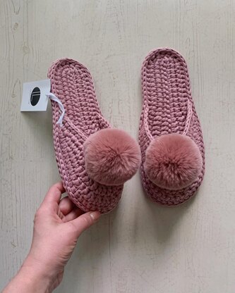 Cotton House Slippers Crochet Pattern, Crochet Home Shoes Video Tutorial Step-by-step