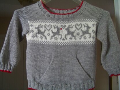 Christmas Sweater with a Pocket and Reindeer