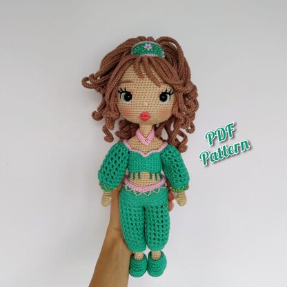 ASTRID crochet doll pattern with extra clothes, Amigurumi basic doll pattern, PDF amigurumi crochet (English, Deutsch, Français)