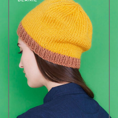 "Skyline Beanie" - Beanie Knitting Pattern in Paintbox Yarns Simply Chunky