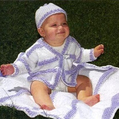 Kimono Layette in Lion Brand Wool-Ease and Pound of Love - knitting pattern