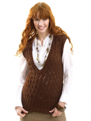 Cabled Vest in Caron Simply Soft - Downloadable PDF