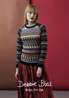 "Alma Sweater" - Sweater Knitting Pattern For Women in Debbie Bliss Rialto DK - DB224