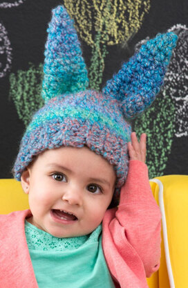 Fluffy Bunny Hat in Red Heart Snuggle bunny - LW4704 - Downloadable PDF