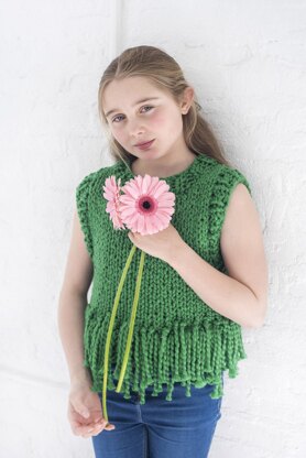 Mini Tank Top with Fringe in Big Cotton