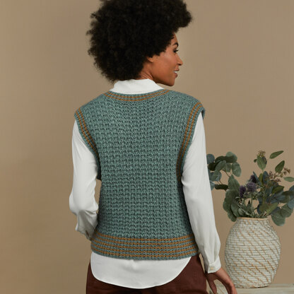 Echo Lake Vest -  Tank Top Knitting Pattern for Women in Tahki Yarns Reno - Downloadable PDF