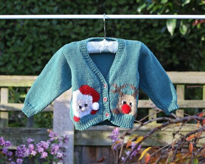 P107 Father Christmas and Rudolph Cardigans
