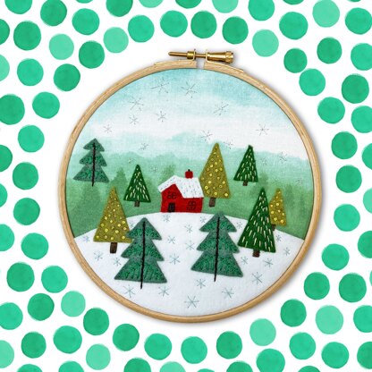 Bothy Threads Cottage In The Woods Embroidery/Needle Felting Kit - 15cm