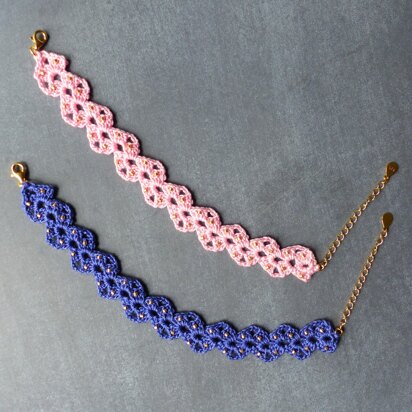 Bracelet "Summer pink and blue"