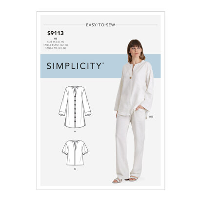 Simplicity Misses' Tunic, Top & Pull On Pants S9113 - Sewing Pattern