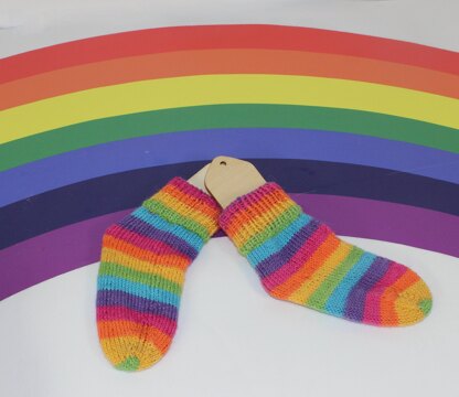 Toddler Very Easy No Heel Rainbow Socks Circular